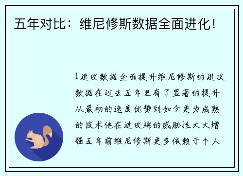 五年对比：维尼修斯数据全面进化！