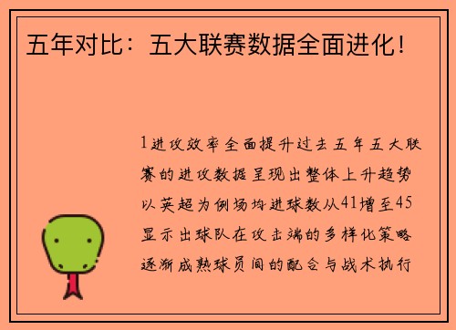 五年对比：五大联赛数据全面进化！